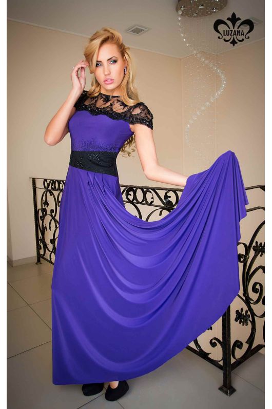 Платье "Анабель"" (лилово-фиолетовый+черный)