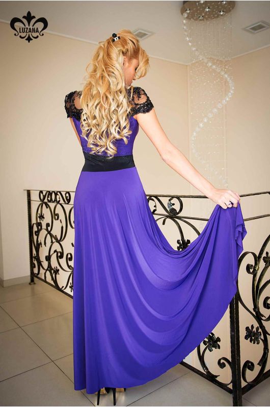 Платье "Анабель"" (лилово-фиолетовый+черный)