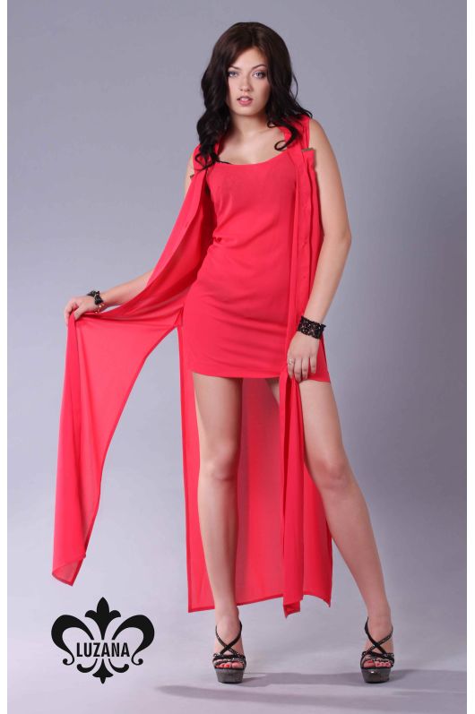 Кардиган+сарафан "Мелони" №1 (коралл) Кардиган+сарафан "Мелони" №1 (коралл)
