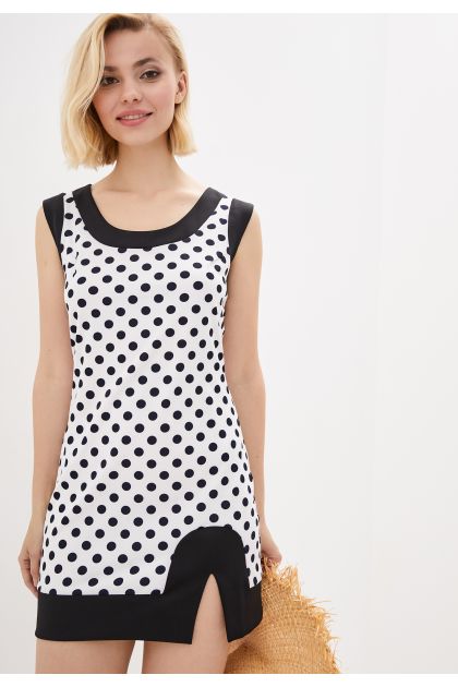 Платье "Марго" (белый+черный)