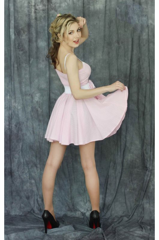 Платье "Сьюзи" (белый+розовый)