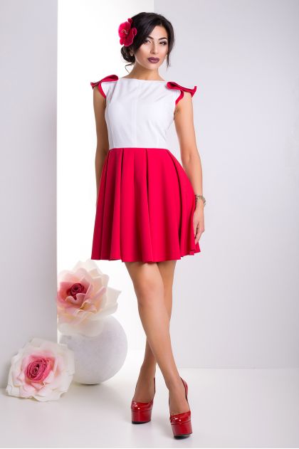 Платье "Шанти" (белый+красный)