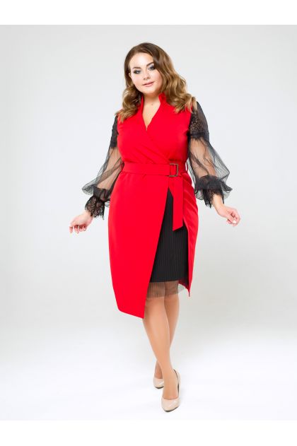 Платье "Фьюжи" (красный+черный)
