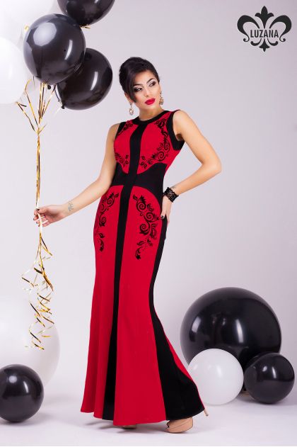Вечернее платье "Астория №1" (красный+черный)